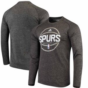 Adidas Men's Dark Heathered Gray Spurs Long Sleeve Tee, Size XL